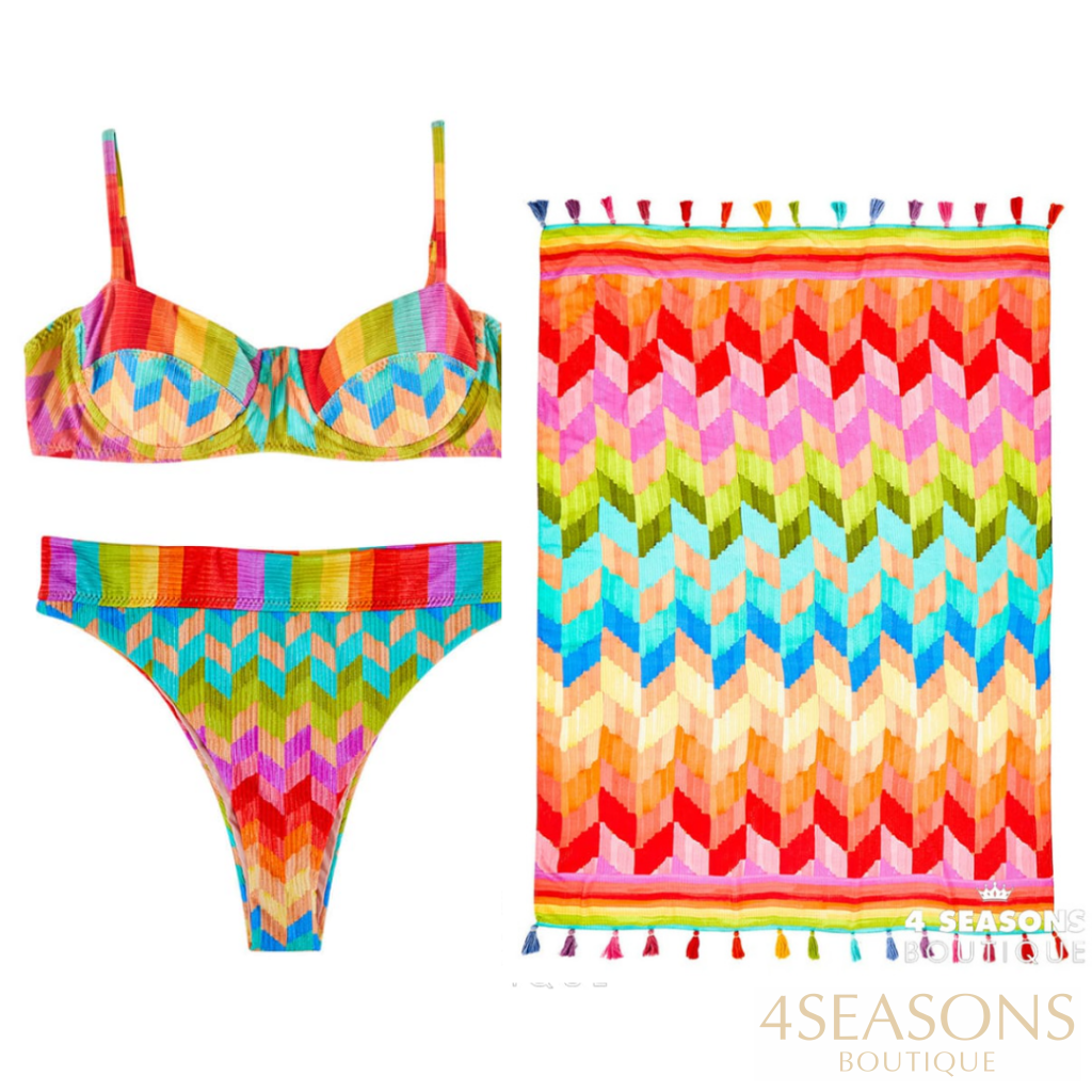 Bíquini Fernanda + Pareô Grátis Arco-Íris / P