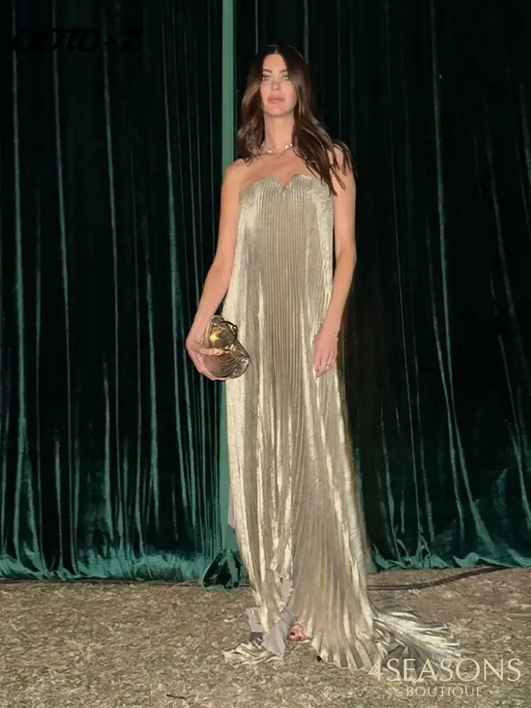 Black Tie Strapless Gown