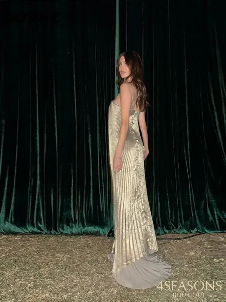 Black Tie Strapless Gown