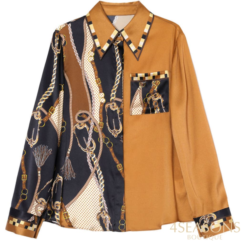 Camisa Chiffon Loure Mostarda / P