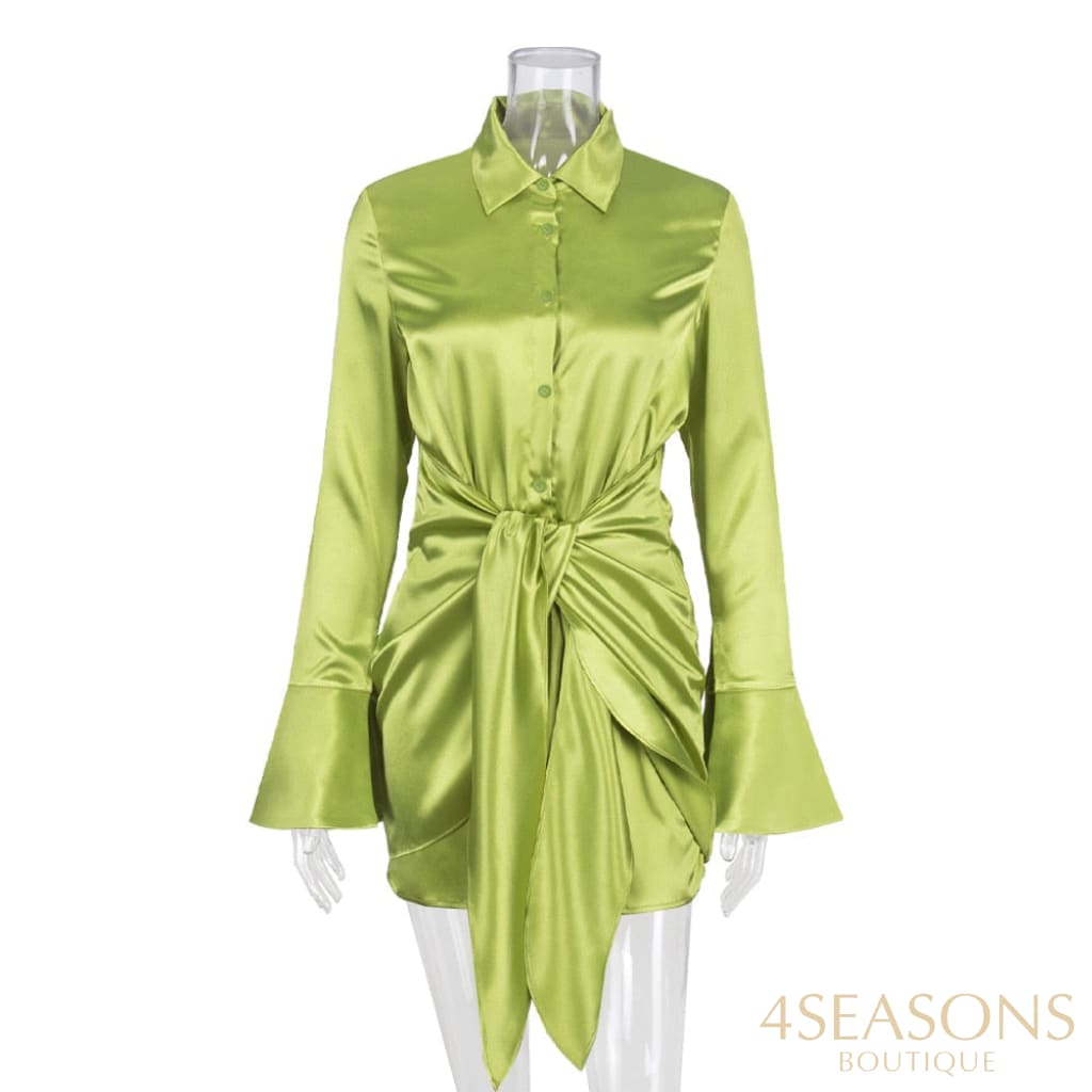 Chemise Cetim Laço Verde Claro / S