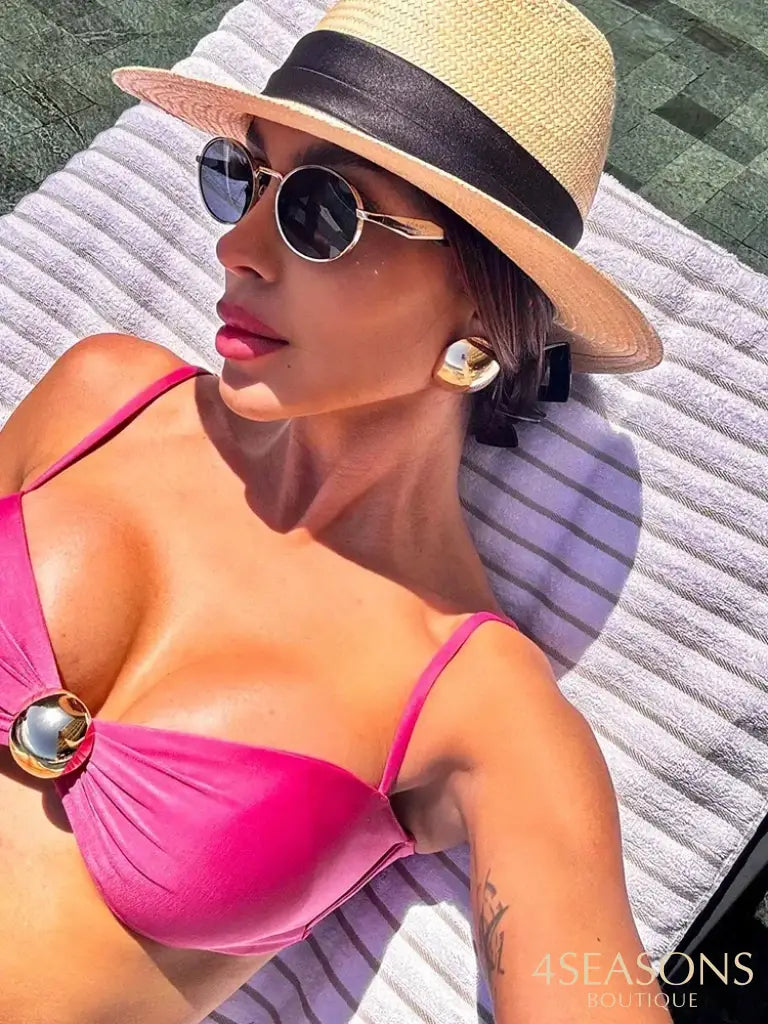 3 Piece Bikini Sets Spaghetti Strap Swimsuits 2025 Women Sexy High Split Beachwear Long Skirt