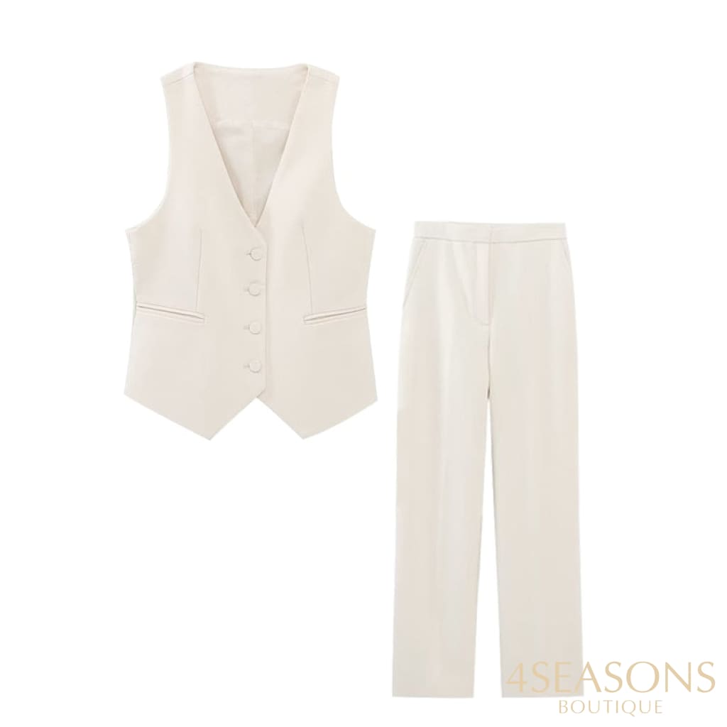 Conjunto 3 Peças Parisiense (Colete+Calça+Blazer) 2-Piece Set / Xs