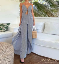 Marineblau und Weiß gestreift