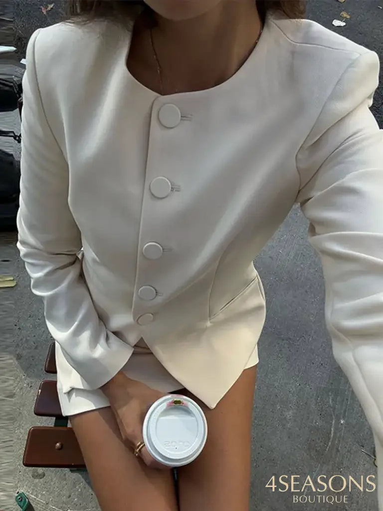 Elegant Women’s Sets Long Sleeve Button Slim Blazer Coats Zipper Mini Skirt 2 Piece Women Outfit