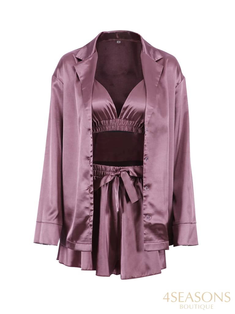 Conjunto Pijama Naomi Roxo / P