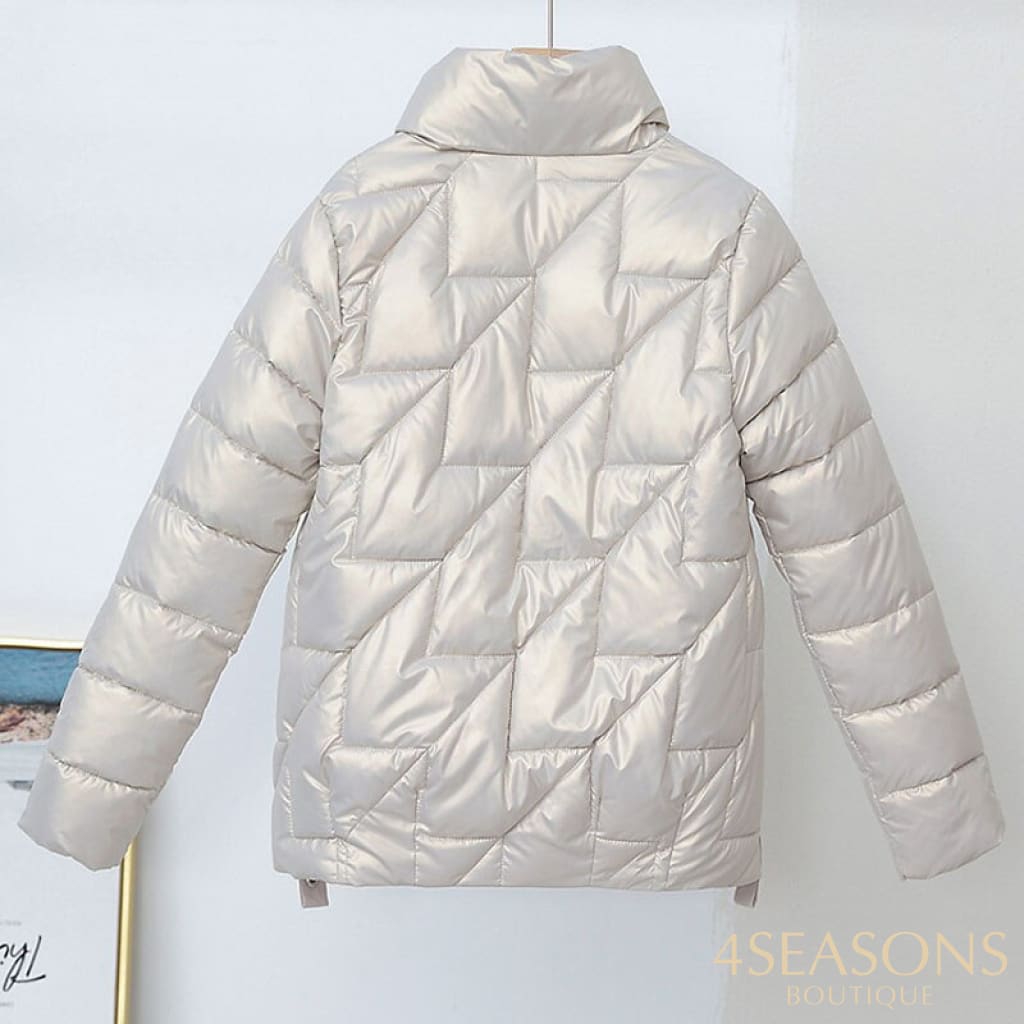 Women Jacket 2022 New Winter Parkas Female Glossy Down Cotton Jackets Stand Collar Casual Warm Parka