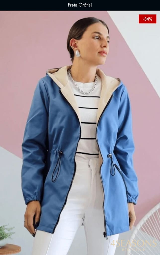 Jaqueta Parka Reversível Rosy