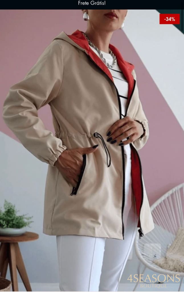 Jaqueta Parka Reversível Rosy