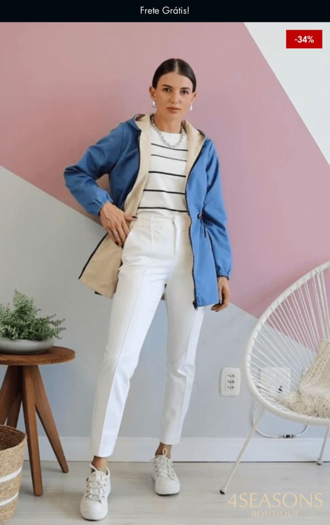 Jaqueta Parka Reversível Rosy