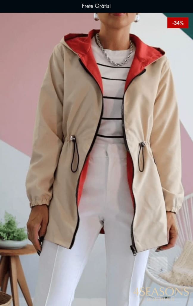 Jaqueta Parka Reversível Rosy