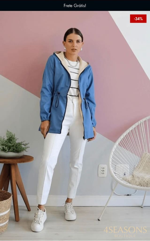 Jaqueta Parka Reversível Rosy