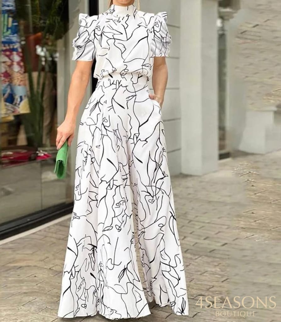 Macacão Mariáh Branco Estampado / P