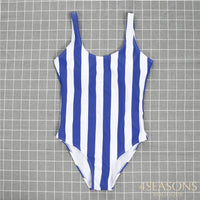 Blau gestreifte Drucke