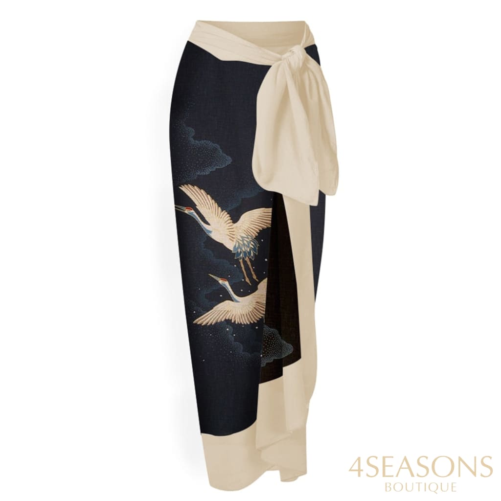 Red Crowned Crane Print Onepiece Swimsuit Luxury Micro Bikini And Cover Up Elegant Butterfly Strap