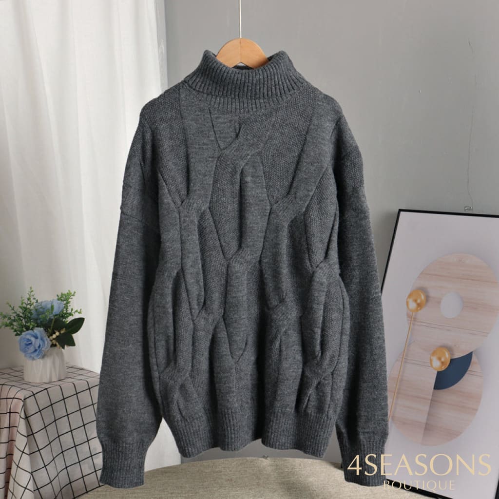 Suéter Margarida Cinza Fosco / Tamanho Único