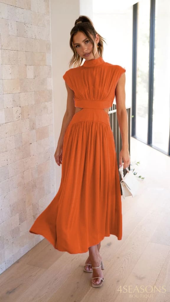 Vestido Midi Eloah Long-Orange / S