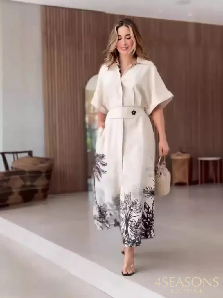 2024 Autumn New Lapel Fashion Slim-Fit Women’s Elegant Long Dress