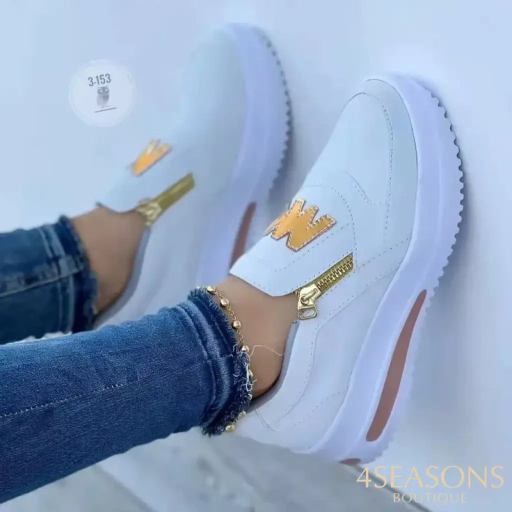 🔥2025 Hot Sale🔥Women’s Casual Platform Slip-on Orthopedic Sneakers White / US 4/EU 35 / UK 2.5
