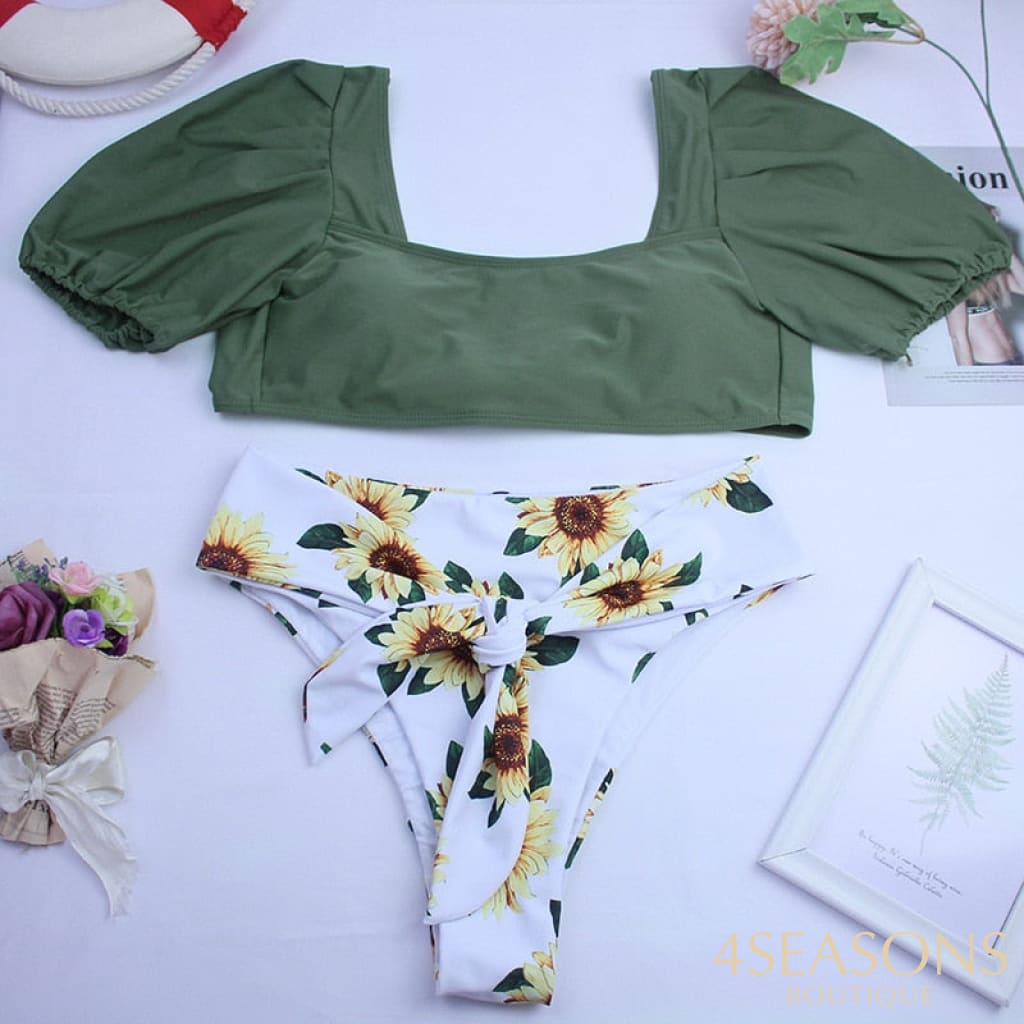 Biquíni Paloma Verde Estampado / P