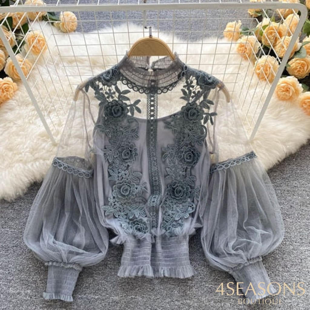 Blusa Vitoriana Gray / One Size