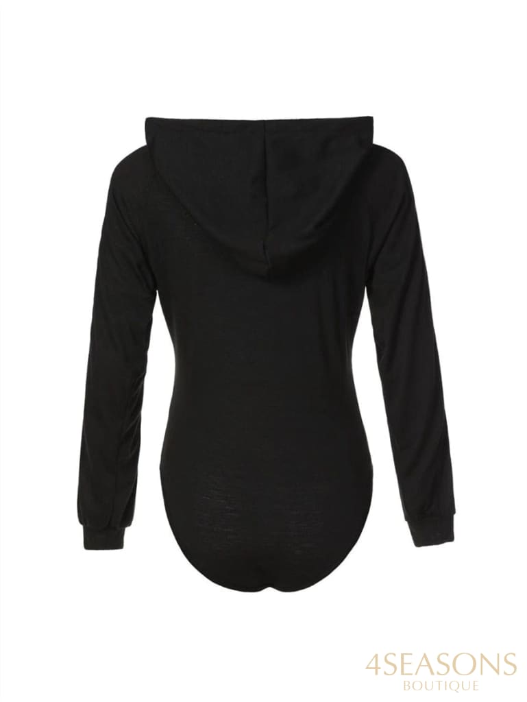 Bodysuit Women Sexy Slim Long Sleeve Bandage Body Feminino Hoodied Rompers Overalls Bodycon Jumpsuit