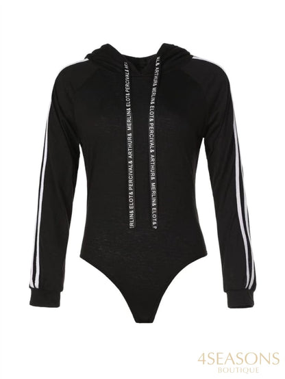 Bodysuit Women Sexy Slim Long Sleeve Bandage Body Feminino Hoodied Rompers Overalls Bodycon Jumpsuit