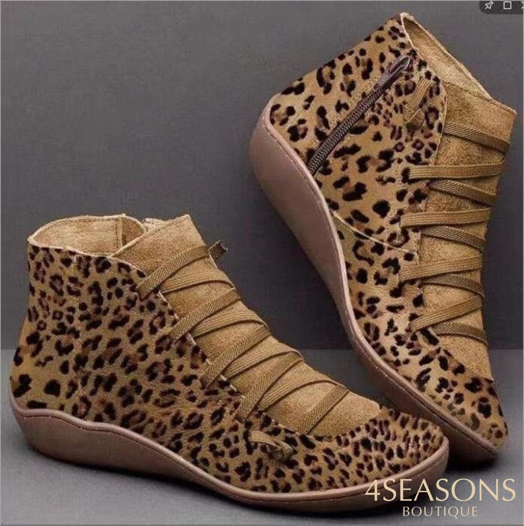 Bota Animal Print Caqui / 35