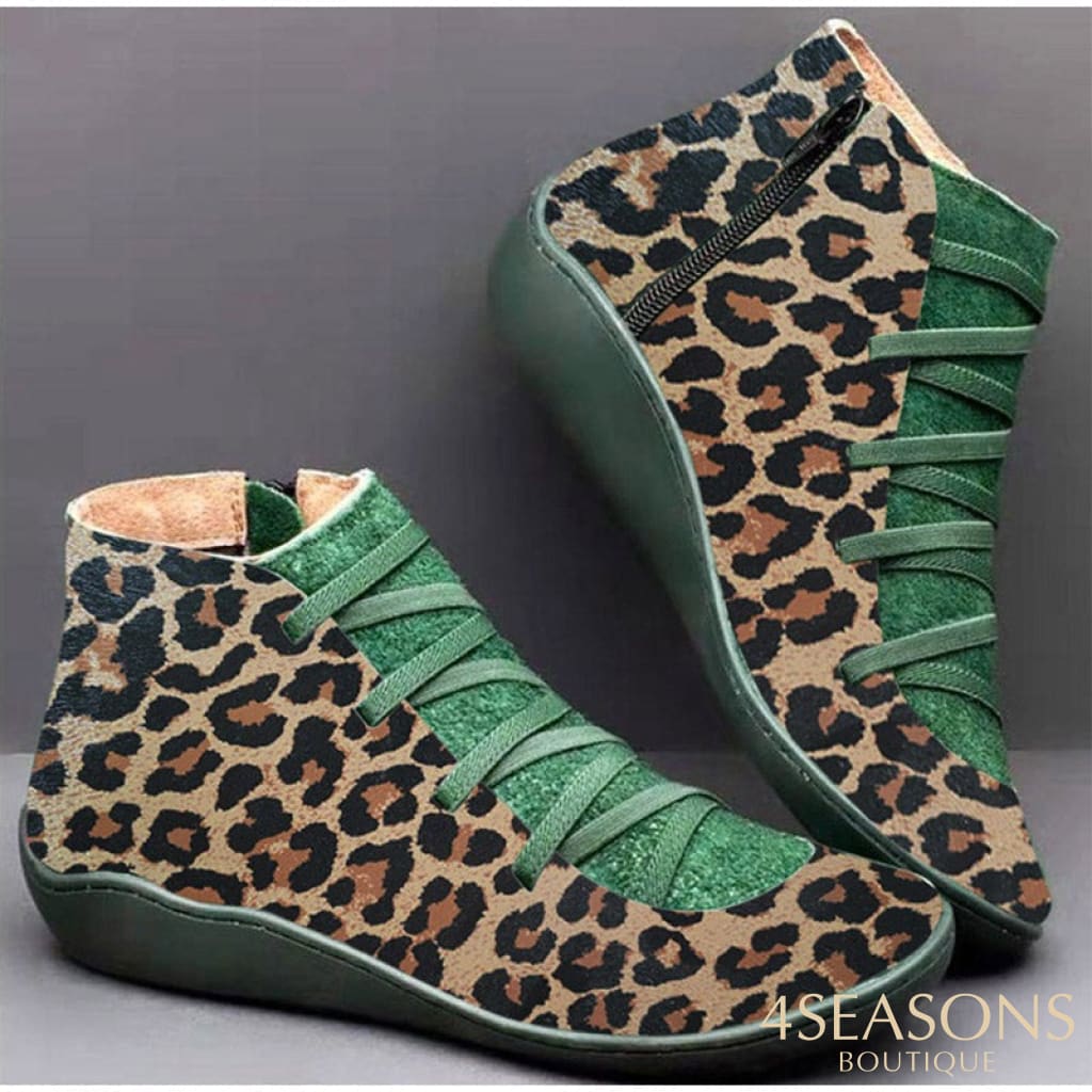 Bota Animal Print Verde / 35