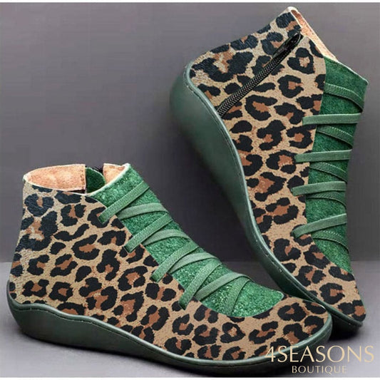 Bota Animal Print Verde / 35