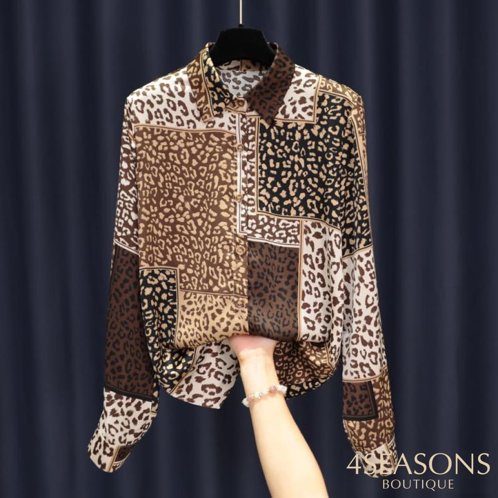 Camisa Chiffon Sophia Print E Café / P