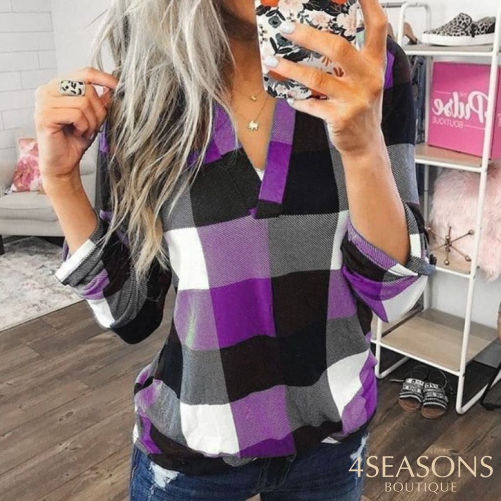 2022 Women Shirts Autumn Casual Plaid Shirt For Tops And Blouses Long Sleeve Red Ladies