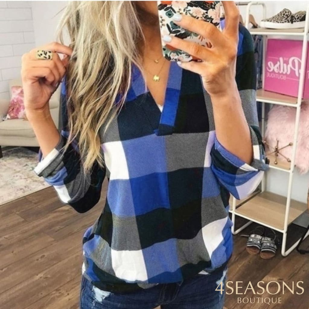 2022 Women Shirts Autumn Casual Plaid Shirt For Tops And Blouses Long Sleeve Red Ladies