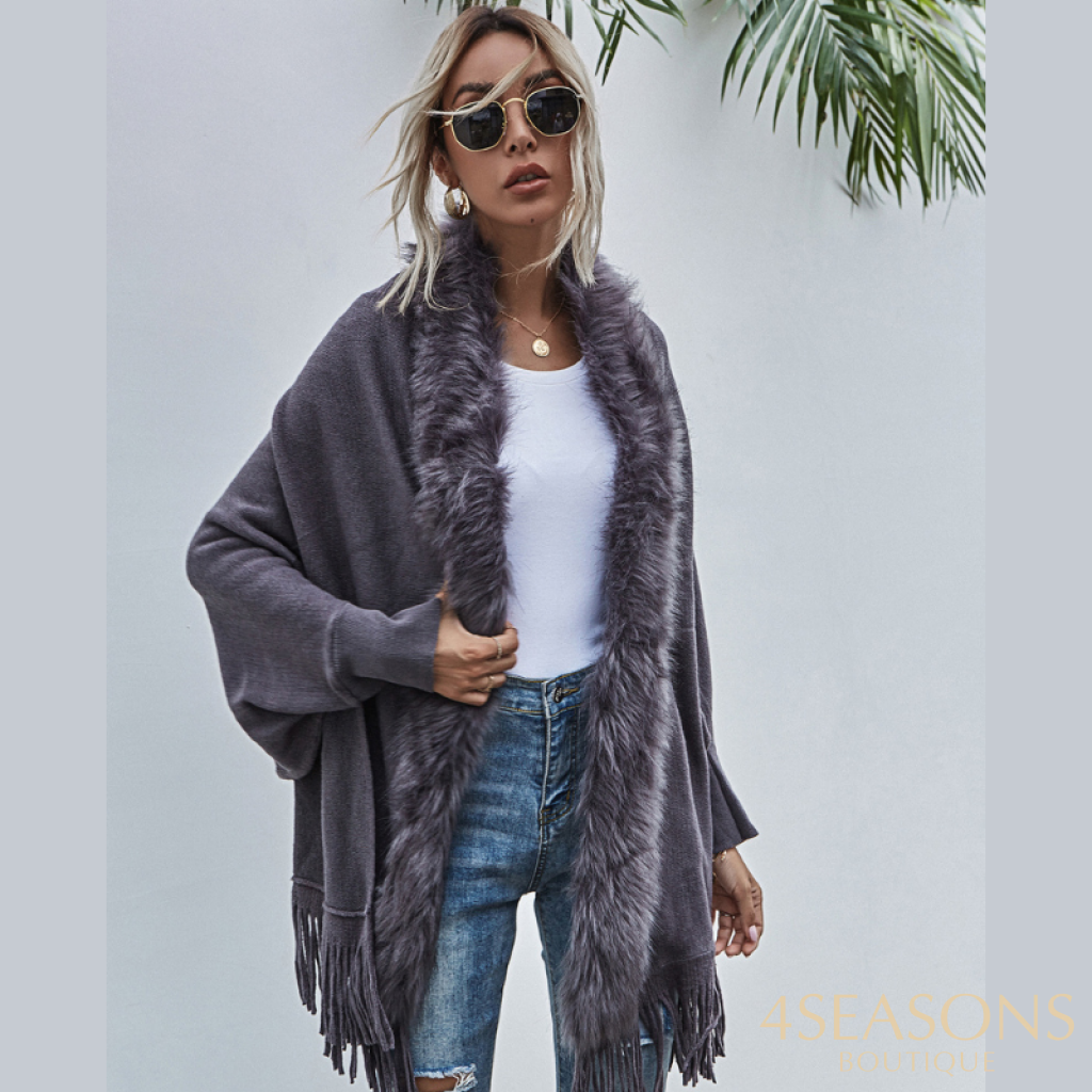 Cardigan Aberto Maia Cinza / Tamanho Único 127898002