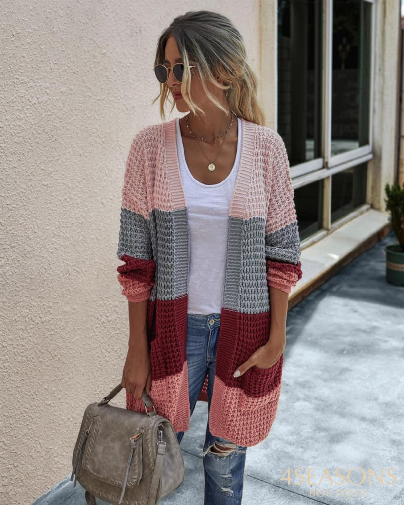 Cardigan Catalúnia Rosa Listrado / P