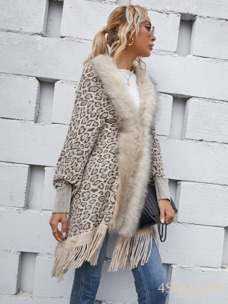 Autumn Tassel Faux Fur Sweaters Coat