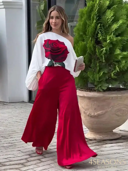 Conjunto Rose Vinho Com Estampa / P