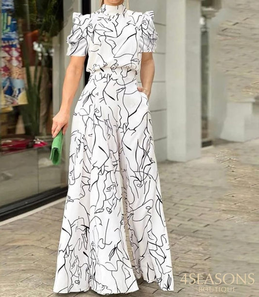 Macacão Mariáh Branco Estampado / P