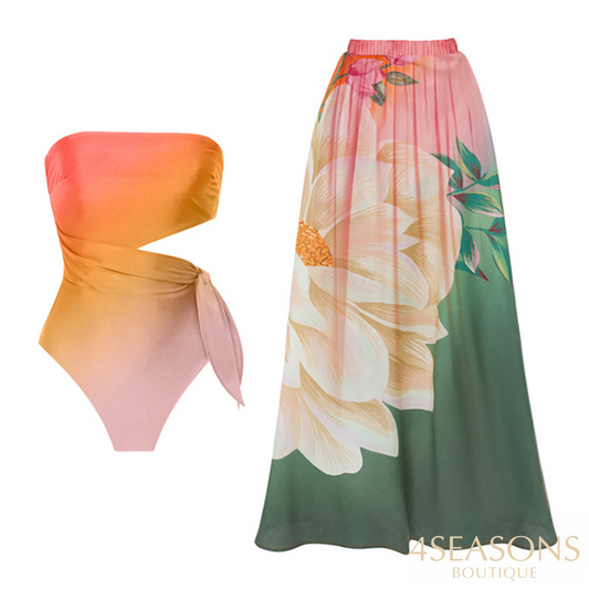 Swimwear Women Bikinis 2022 One Piece Swimsuit Summer Beach Dress Cutout Bandage Backless Bathing