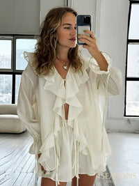 Beige (Blouse with Shorts)