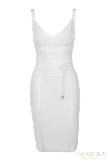 Willbenice Pink Red Sexy Rayon Bodycon Spaghetti Straps Bandage Dresses For Women 2022 Belt Sashes