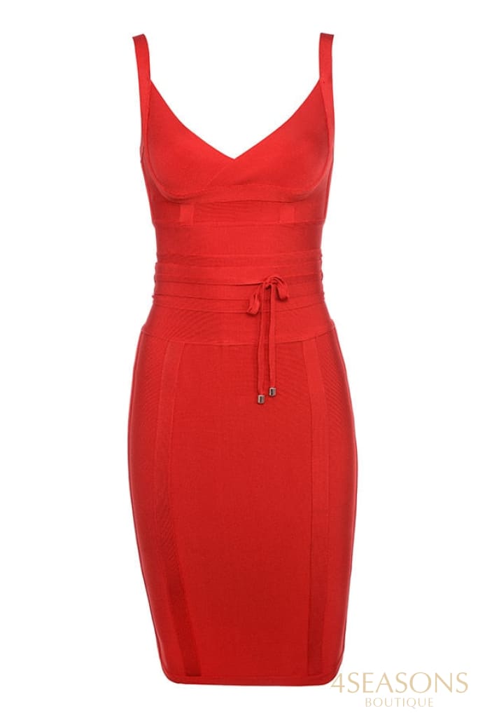 Willbenice Pink Red Sexy Rayon Bodycon Spaghetti Straps Bandage Dresses For Women 2022 Belt Sashes