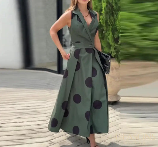 Vestido Ana Lúcia Verde Com Estampa / Pp