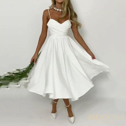Waytobele Women Maxi Dress Summer Sexy Solid Suspender V Neck Backless Slim Lace Up Sleeveless Party