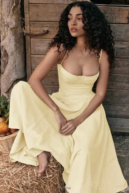 Elegant Slim Backless Sling Dress Women Fashion Solid Suspender Dresses 2023 New Summer Female Party