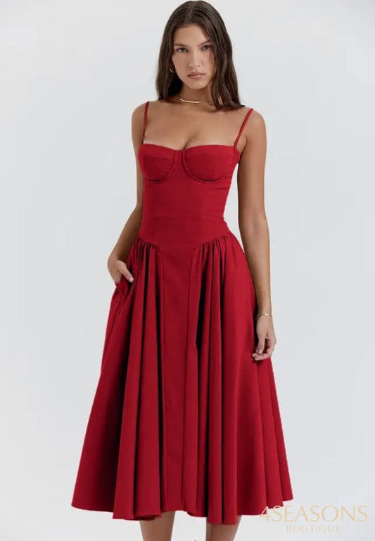 Elegant Slim Backless Sling Dress Women Fashion Solid Suspender Dresses 2023 New Summer Female Party