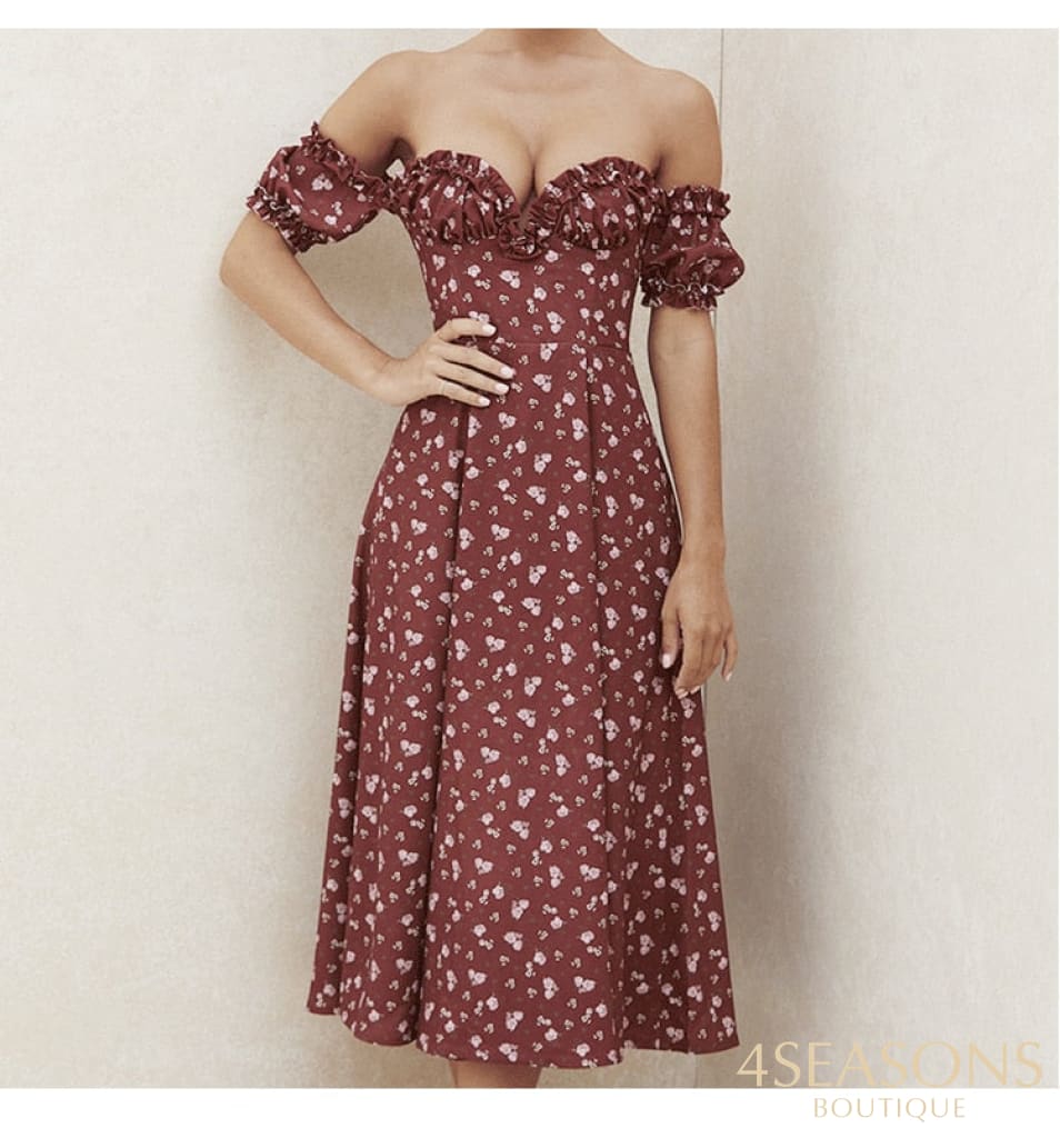 Vintage Solid Button Midi Dress Sexy Party Club Bodycon Strapless High Split Dresses Women Spring