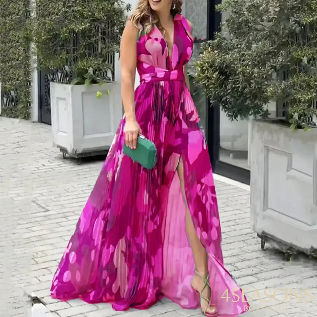Vestido Lille Estampado Rosa / P