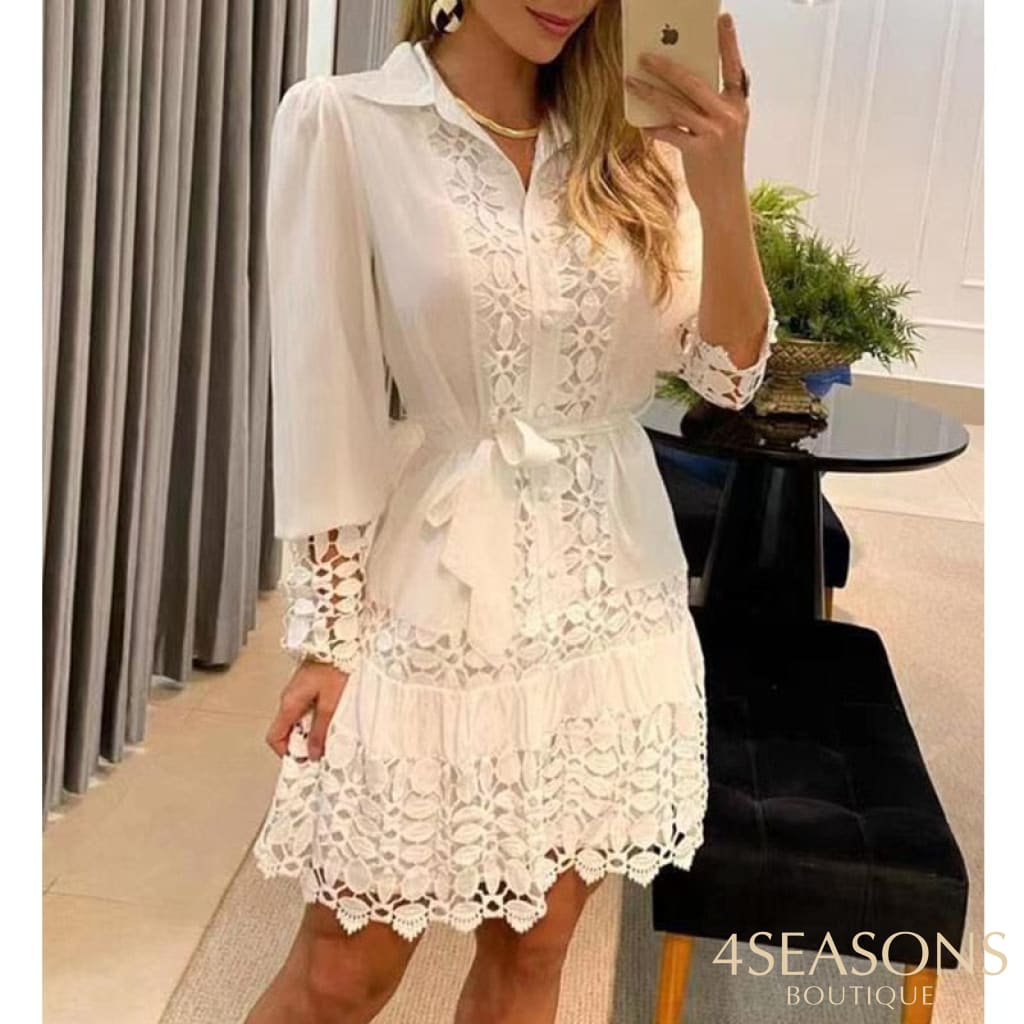 Vestido Rendado Louisiane Branco / P