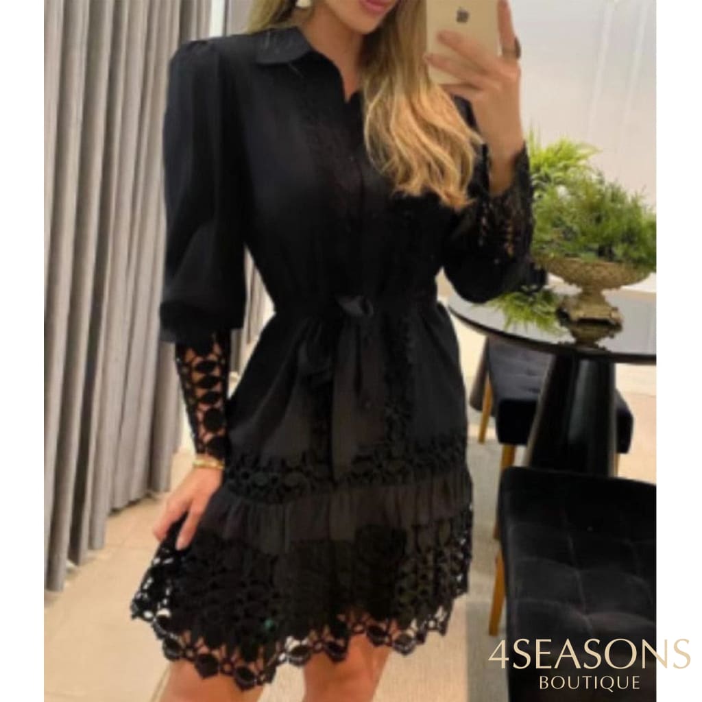 Vestido Rendado Louisiane Preto / P